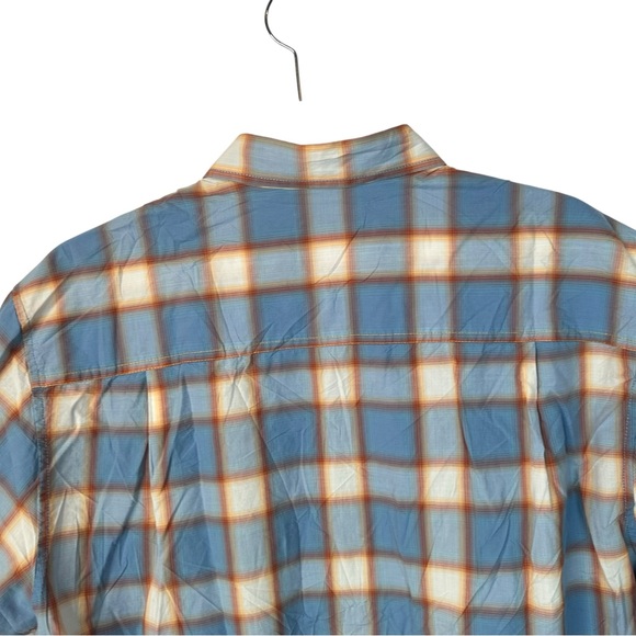 Tommy Bahama Jeans Plaid Shirt Large Blue Orange Cotton Button Down Resort - Picture 10 of 16